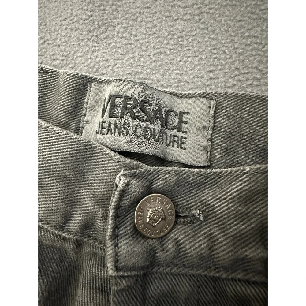 Vintage Versace Jeans Couture Mens 31 Black Straight Leg Ittierre Italy 90s
